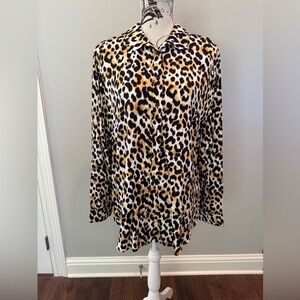 New without tags Chico's Animal Print Blouse in Black and Tan